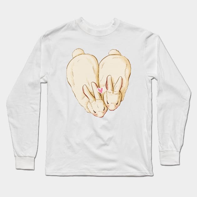 Heart bunnies Long Sleeve T-Shirt by Firlefanzzz